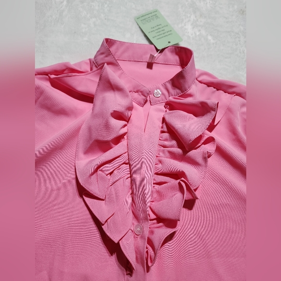 So chic boutique Button-Front Long-Sleeve Silk Blouse - Picture 7 of 15